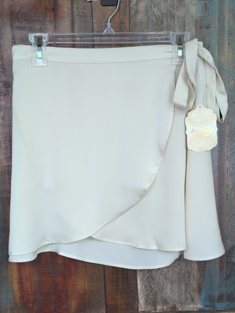 NWT Altar'd State Ballet Cream Wrap Mini Skirt Side Tie - Women's Large